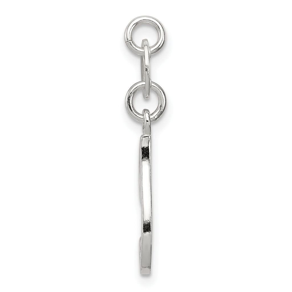 Sterling Silver 925 Initial I Charm with Anti-Tarnish Coating