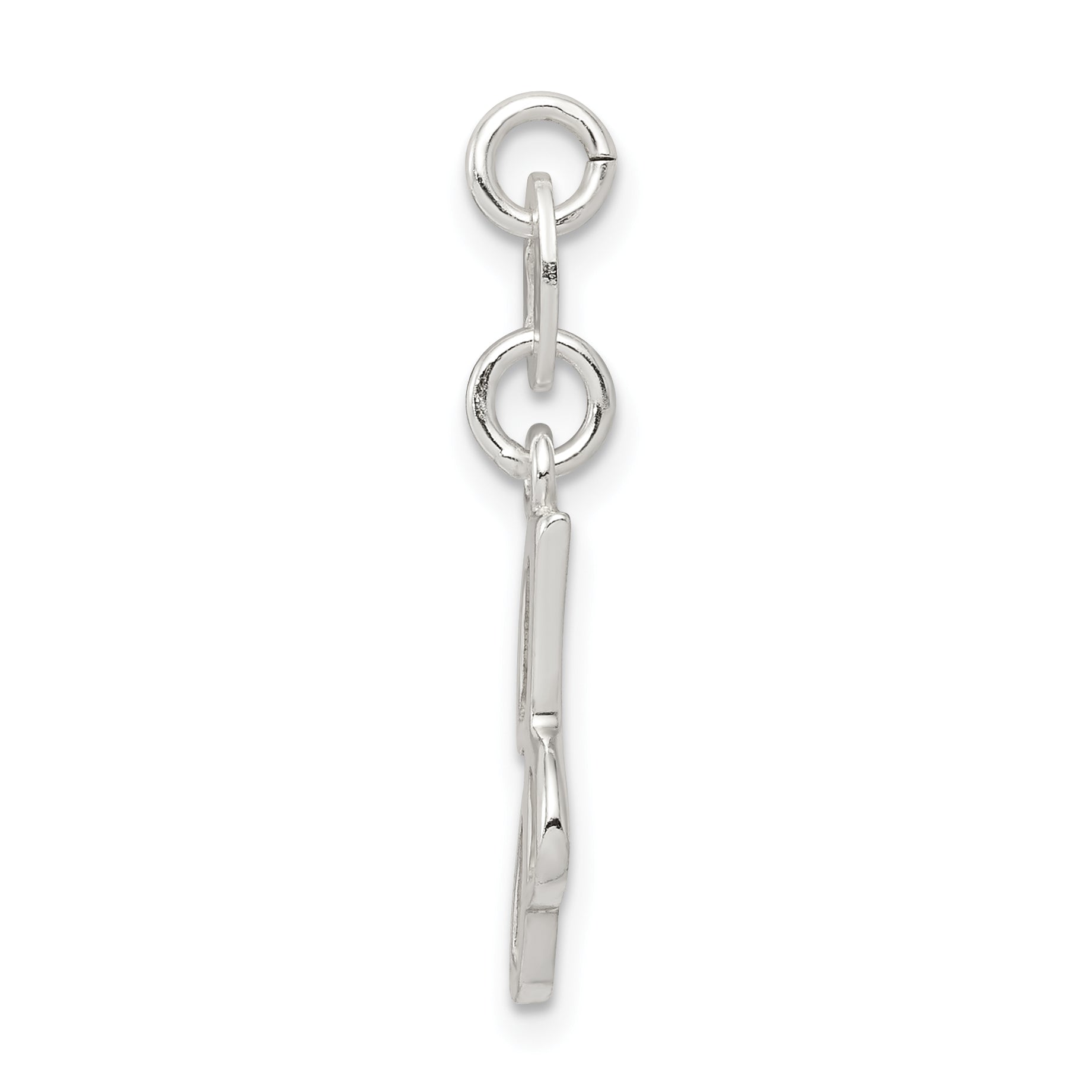 Sterling Silver 925 Letter J Charm with Anti-Tarnish Elegant Finish