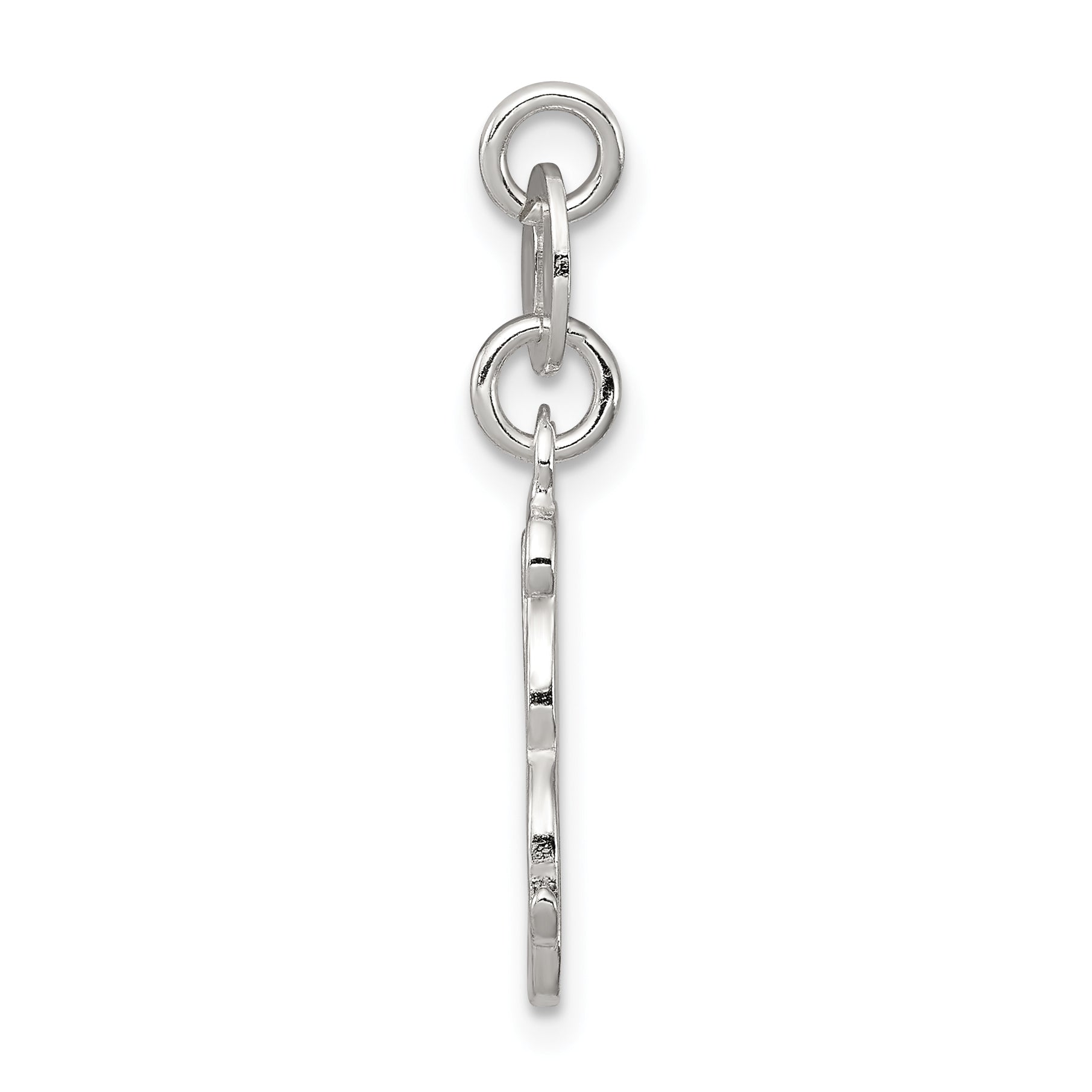 Sterling Silver 925 Solid Letter K Charm with Anti-Tarnish Finish