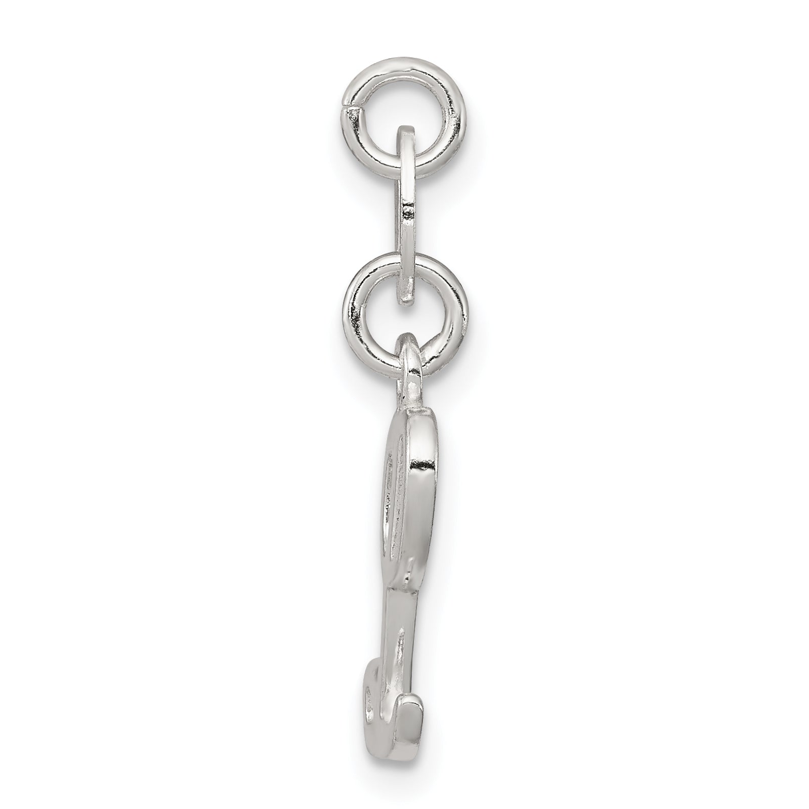 Sterling Silver 925 Initial Charm L with Anti-Tarnish Solid Design