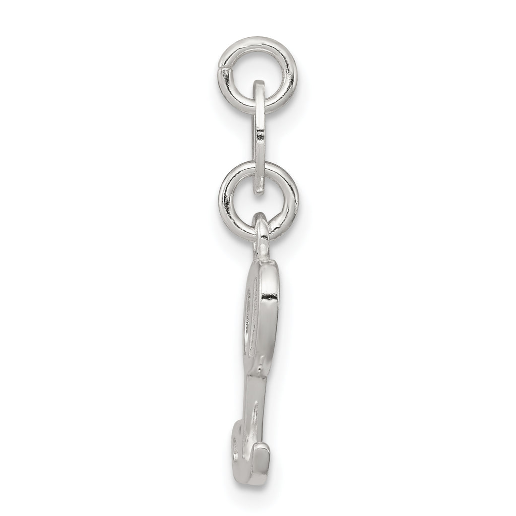 Sterling Silver 925 Initial Charm L with Anti-Tarnish Solid Design