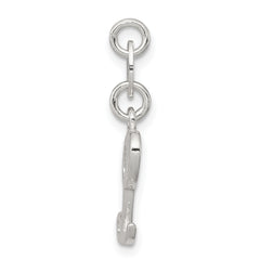 Sterling Silver 925 Initial Charm L with Anti-Tarnish Solid Design