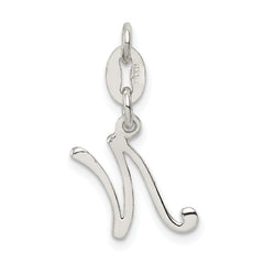 Sterling Silver Letter N Initial Charm