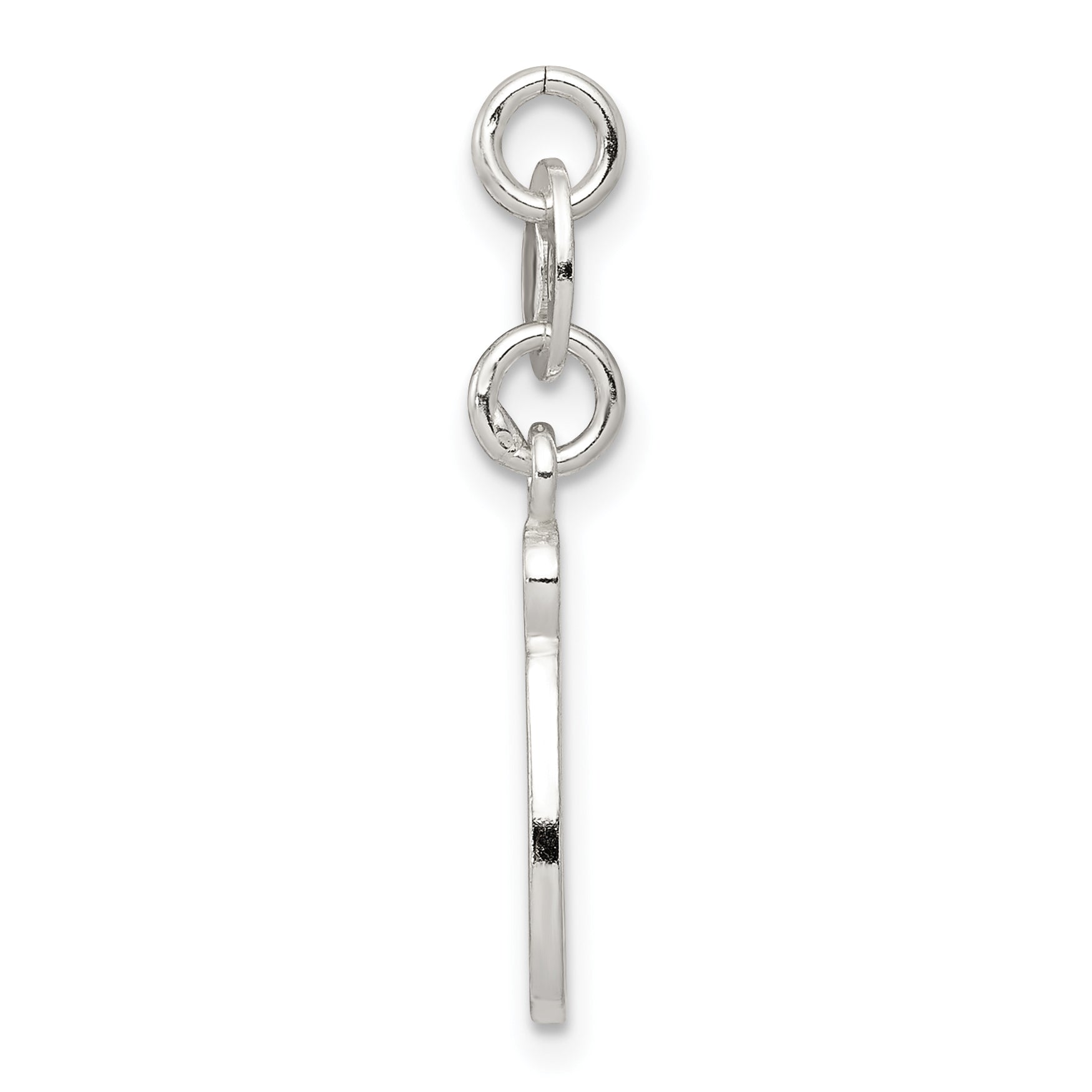 Sterling Silver 925 Initial O Charm with Anti-Tarnish Coating Secondary image