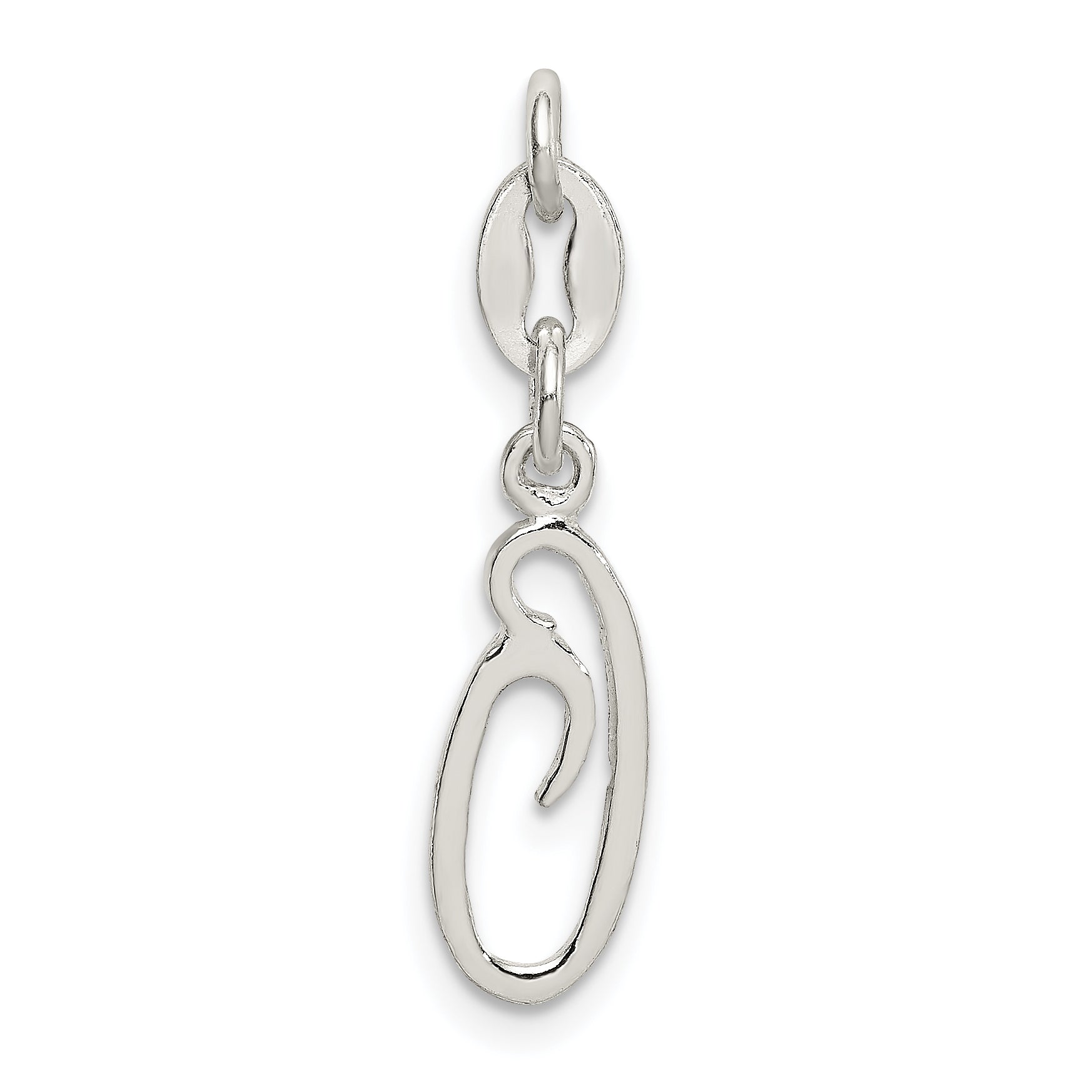 Sterling Silver Letter O Initial Charm Main image