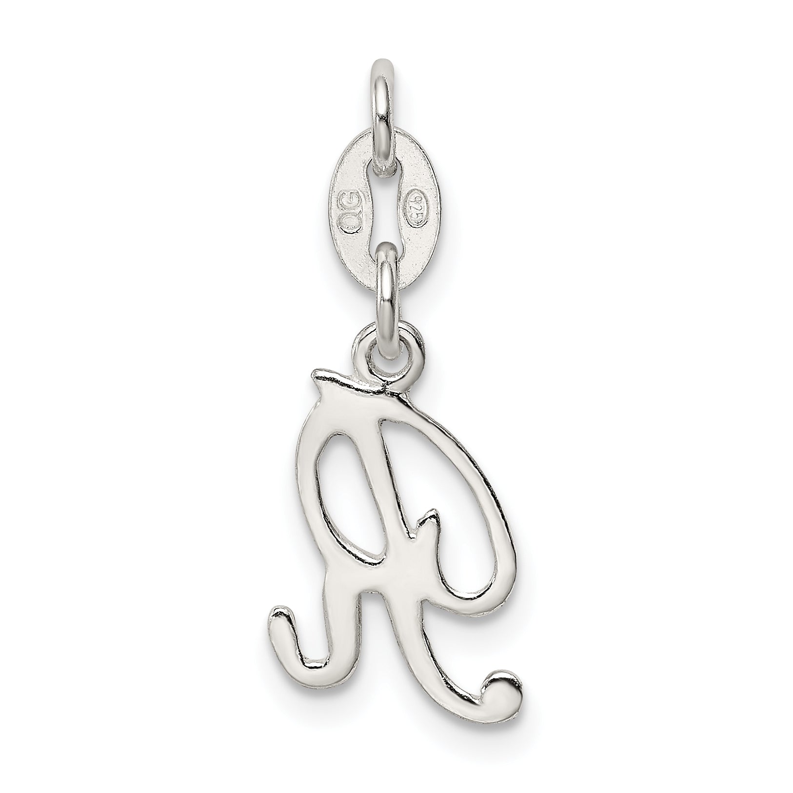 Sophia Jewelers Sterling Silver Initial R Charm with Anti-Tarnish Coating