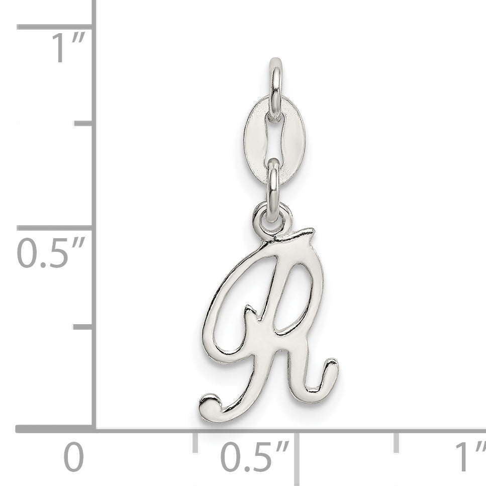 Sophia Jewelers Sterling Silver Initial R Charm with Anti-Tarnish Coating