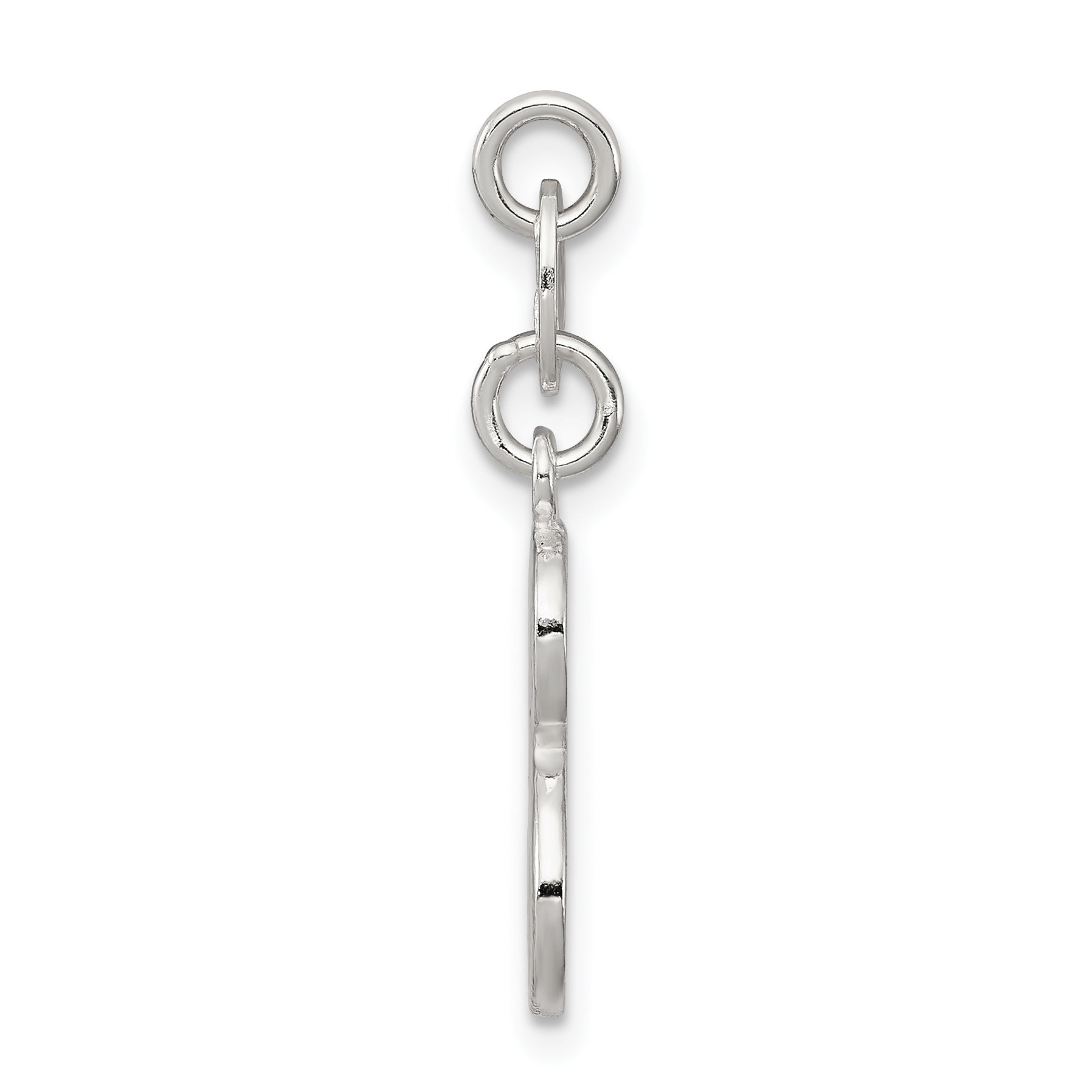 Sterling Silver 925 Initial S Charm with Anti-Tarnish Solid Design