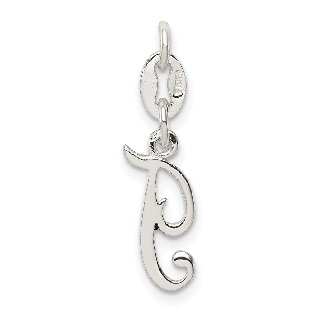 Sophia Jewelers Sterling Silver 925 Initial T Charm with Anti-Tarnish Coating