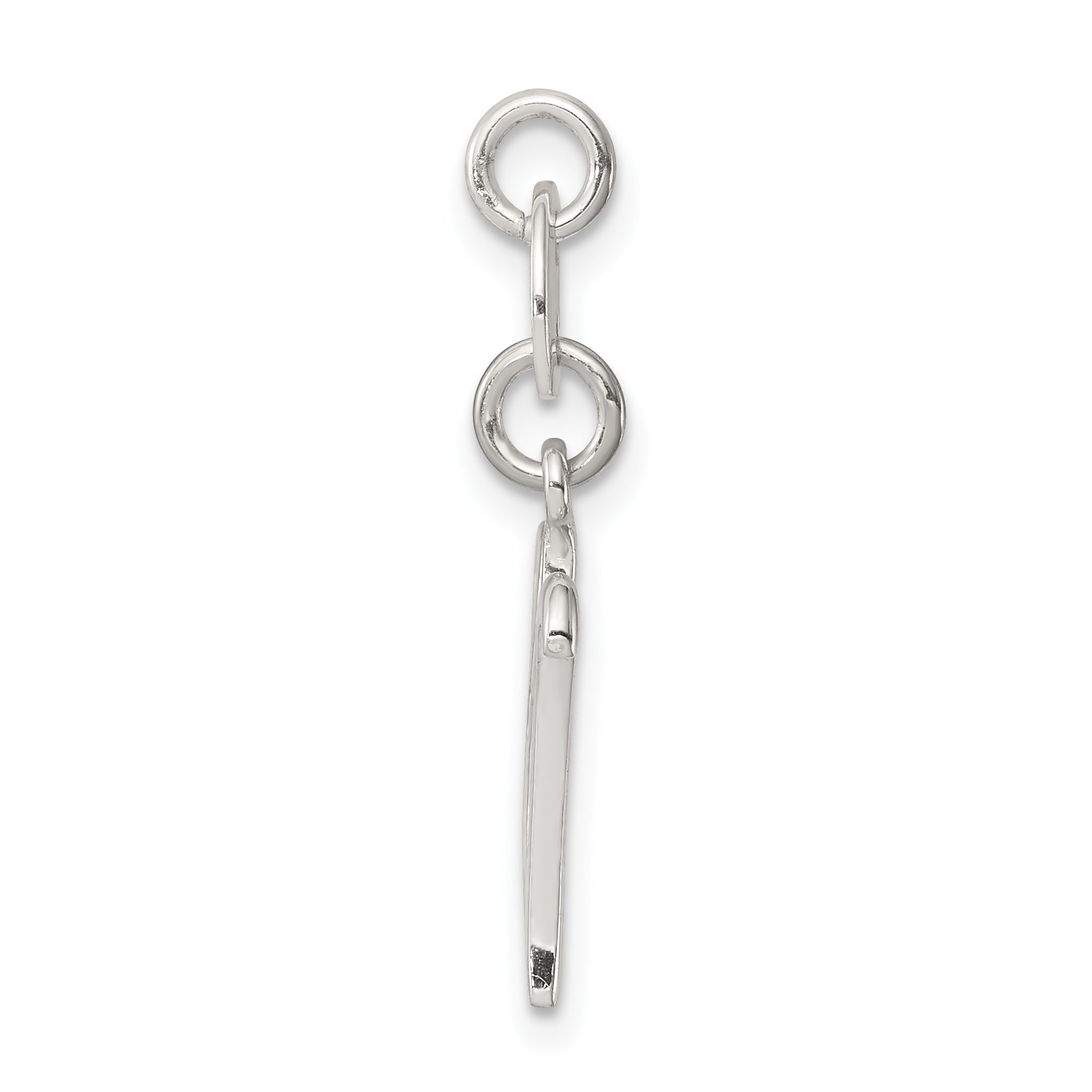 Sterling Silver 925 Initial W Charm with Anti-Tarnish Finish