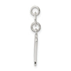 Sterling Silver 925 Initial W Charm with Anti-Tarnish Finish
