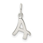 925 Sterling Silver Letter A Charm with Anti-Tarnish Solid Design