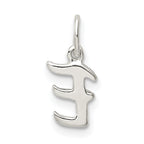 Sterling Silver 925 Initial E Charm with Anti-Tarnish Solid Design