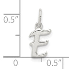 Sterling Silver 925 Initial E Charm with Anti-Tarnish Solid Design