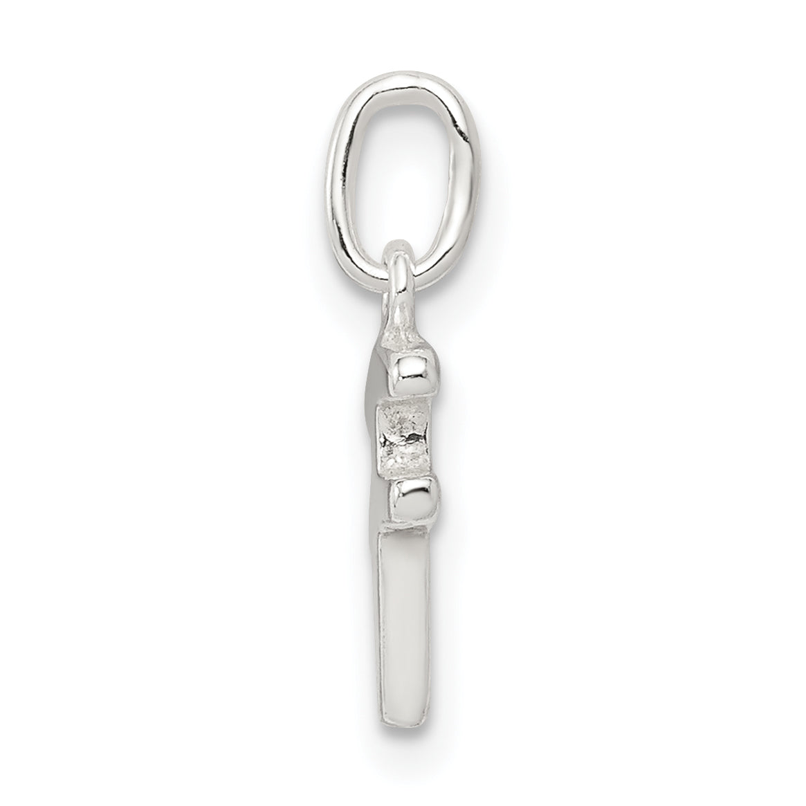 Sterling Silver 925 F Initial Charm with Anti-Tarnish Solid Design Secondary image