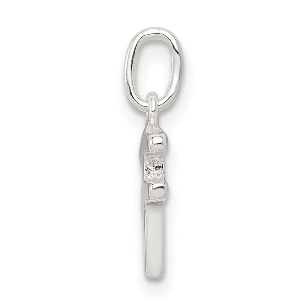 Sterling Silver 925 F Initial Charm with Anti-Tarnish Solid Design