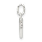 Sterling Silver 925 F Initial Charm with Anti-Tarnish Solid Design