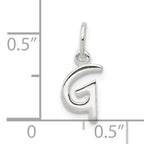 Sterling Silver 925 Initial G Charm with Anti-Tarnish Coating