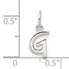 Sterling Silver 925 Initial G Charm with Anti-Tarnish Coating