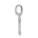 Sterling Silver 925 Initial 'I' Charm with Anti-Tarnish Finish, Solid Cast Design
