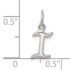 Sterling Silver 925 Initial 'I' Charm with Anti-Tarnish Finish, Solid Cast Design