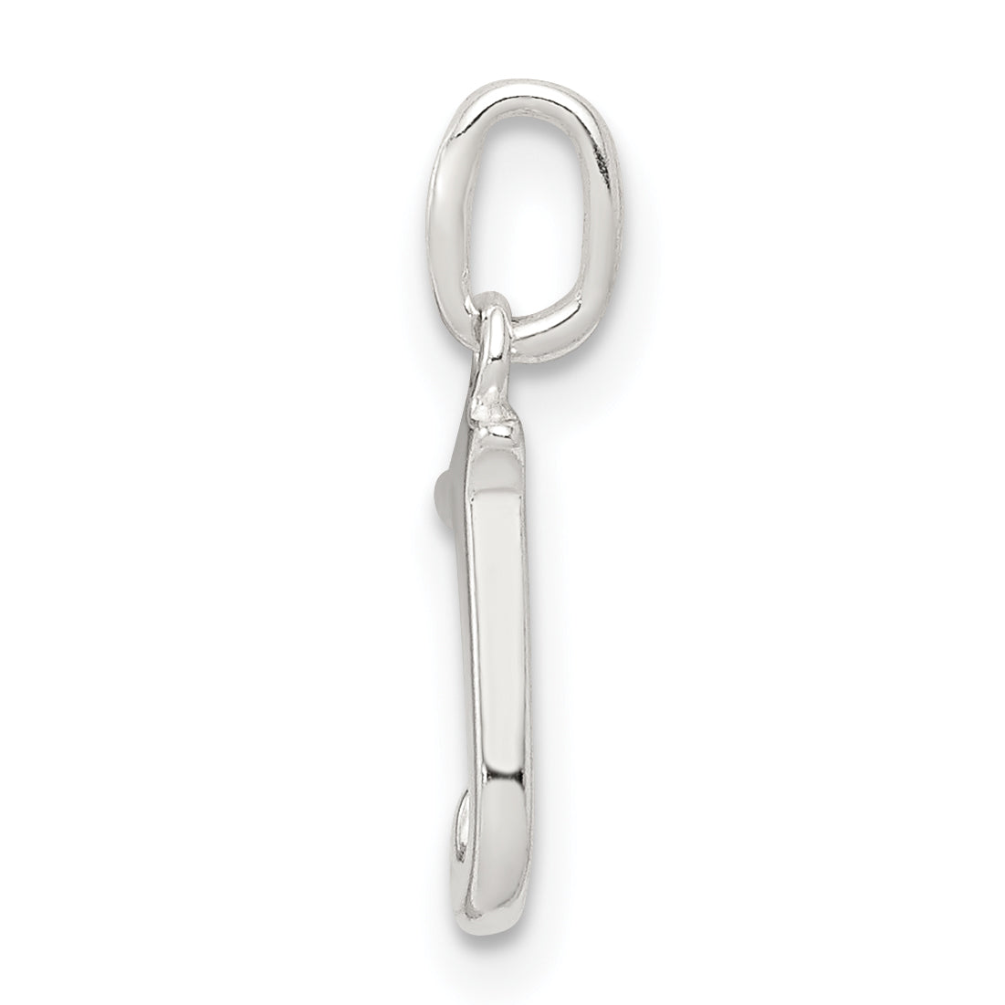 Sterling Silver 925 J Initial Charm with Anti-Tarnish Solid Design