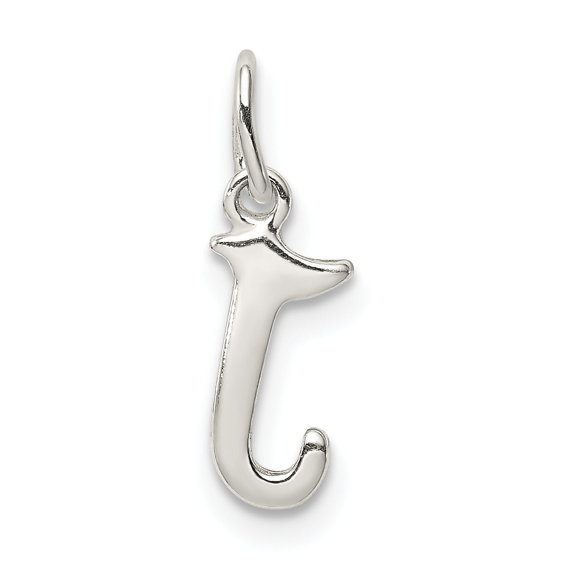 Sterling Silver 925 J Initial Charm with Anti-Tarnish Solid Design