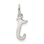 Sterling Silver 925 J Initial Charm with Anti-Tarnish Solid Design