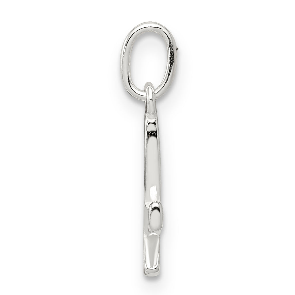 Sterling Silver 925 Initial K Charm with Anti-Tarnish Finish