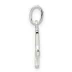 Sterling Silver 925 Initial K Charm with Anti-Tarnish Finish