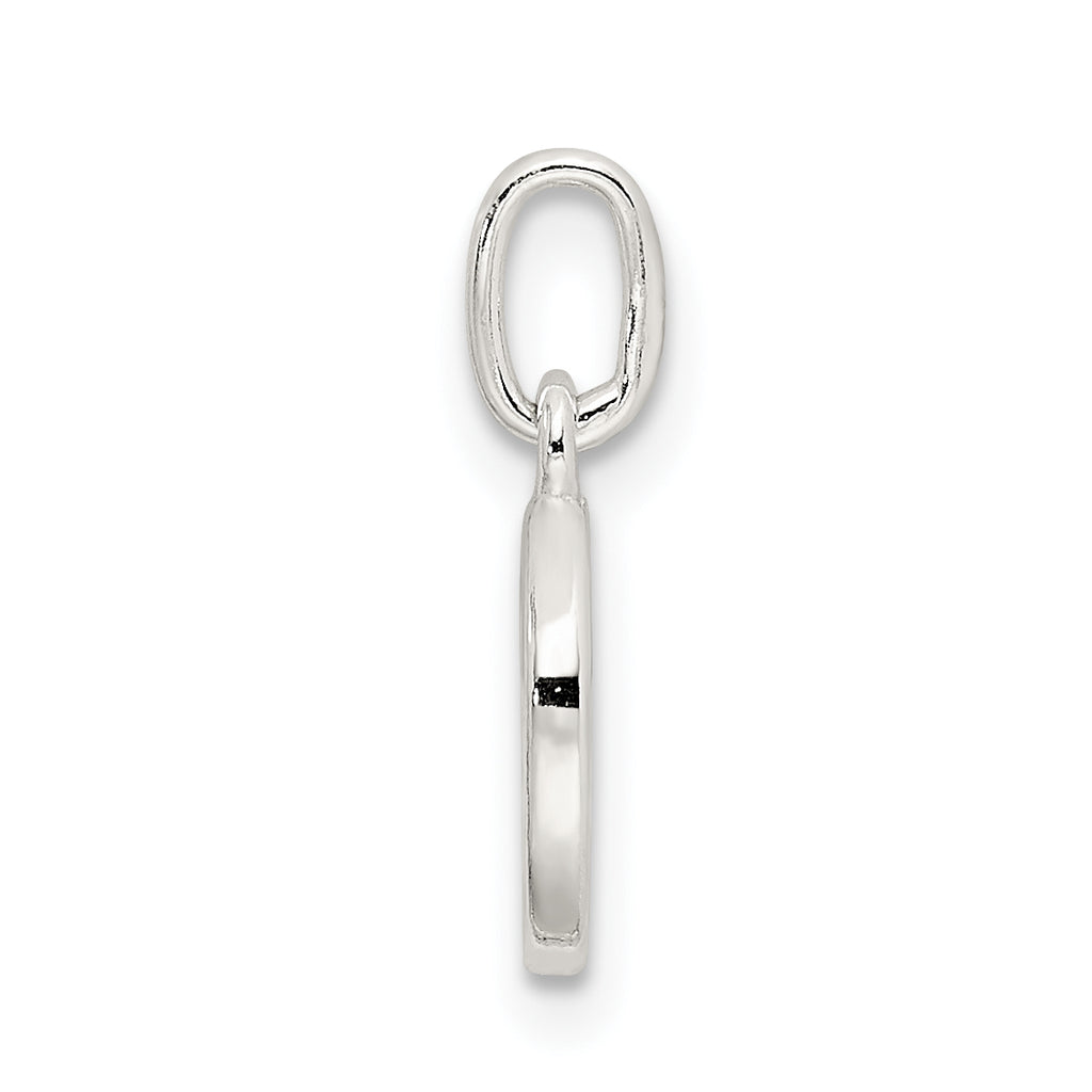 Sterling Silver 925 Letter O Charm with Anti-Tarnish Coating