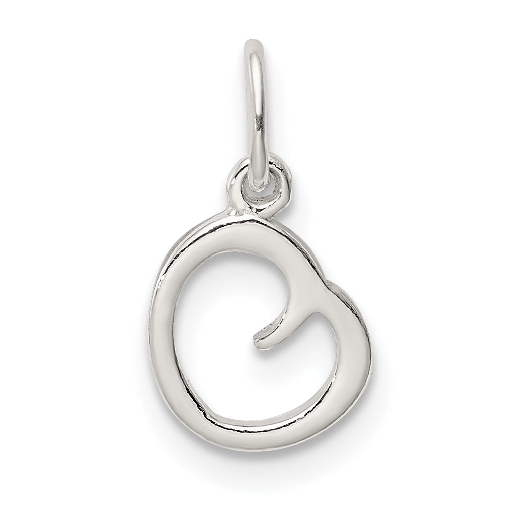 Sterling Silver 925 Letter O Charm with Anti-Tarnish Coating