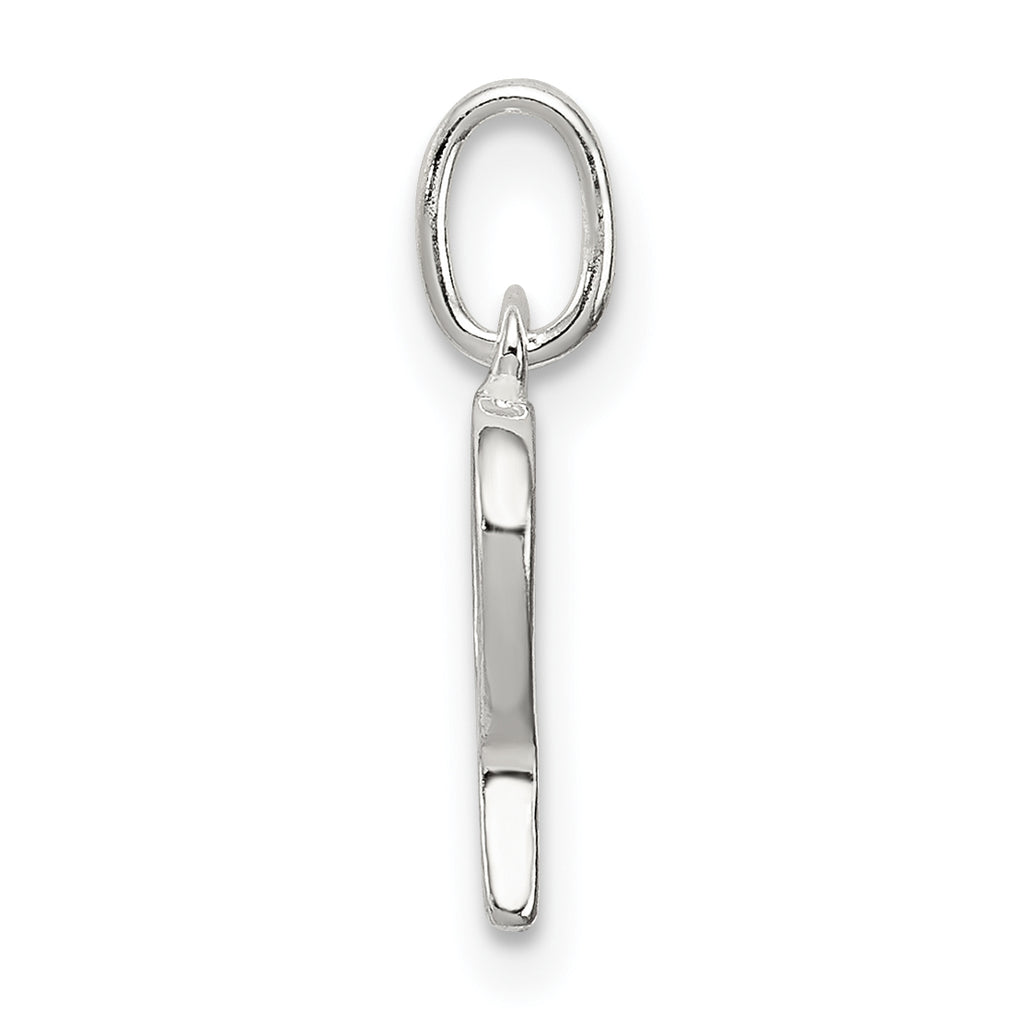 Sterling Silver 925 Initial P Charm with Anti-Tarnish Finish