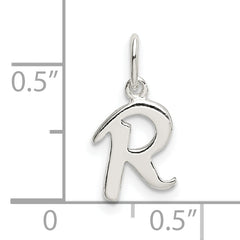Sterling Silver 925 Initial R Charm with Anti-Tarnish Finish