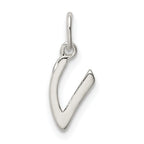 Sterling Silver 925 V Initial Charm with Anti-Tarnish Finish