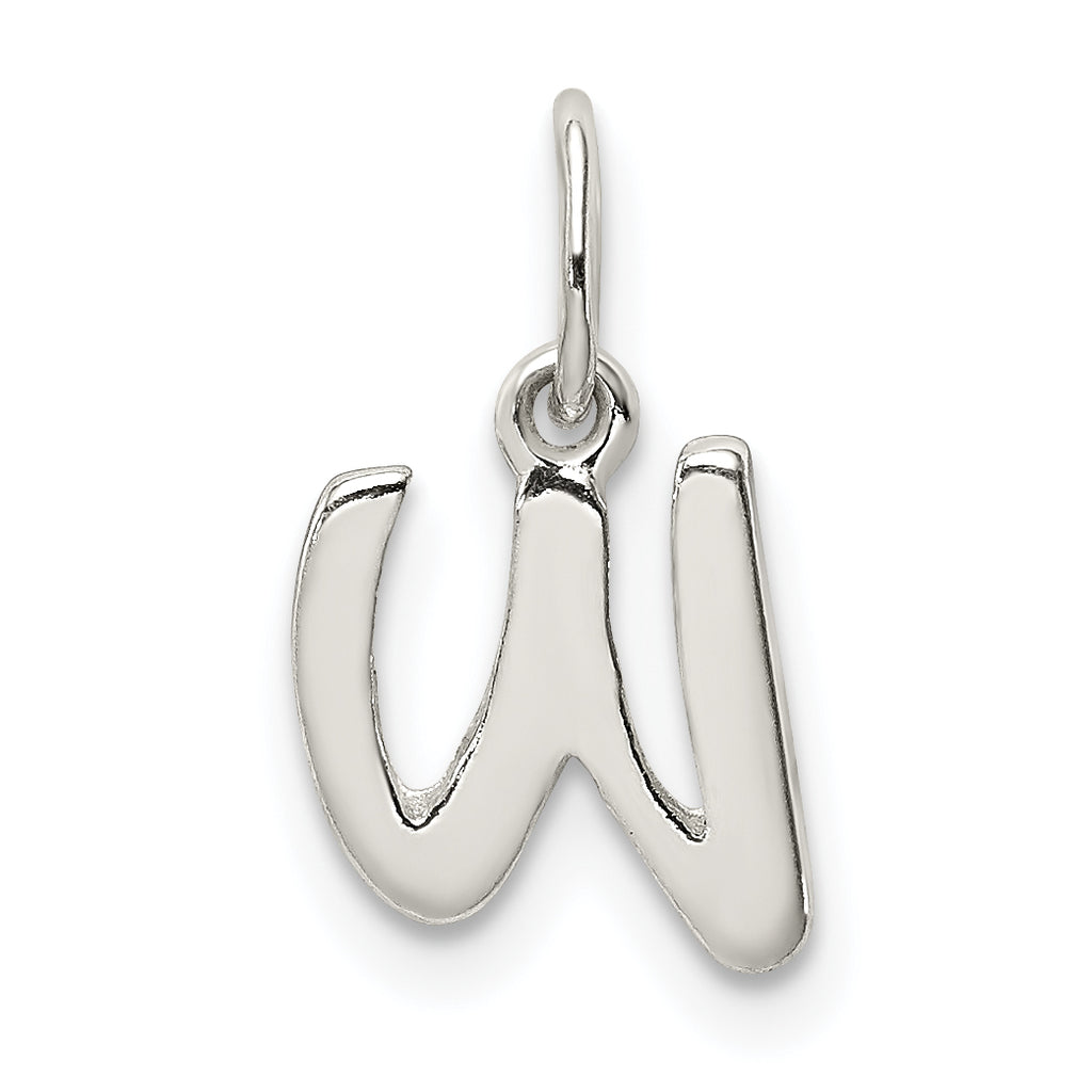 Sophia Jewelers Sterling Silver W Initial Charm with Anti-Tarnish Finish