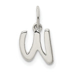 Sophia Jewelers Sterling Silver W Initial Charm with Anti-Tarnish Finish