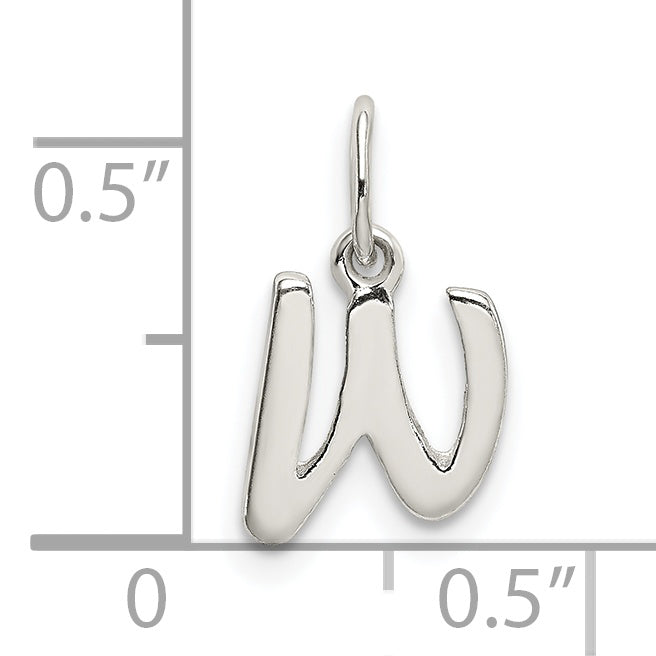 Sophia Jewelers Sterling Silver W Initial Charm with Anti-Tarnish Finish
