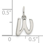 Sophia Jewelers Sterling Silver W Initial Charm with Anti-Tarnish Finish