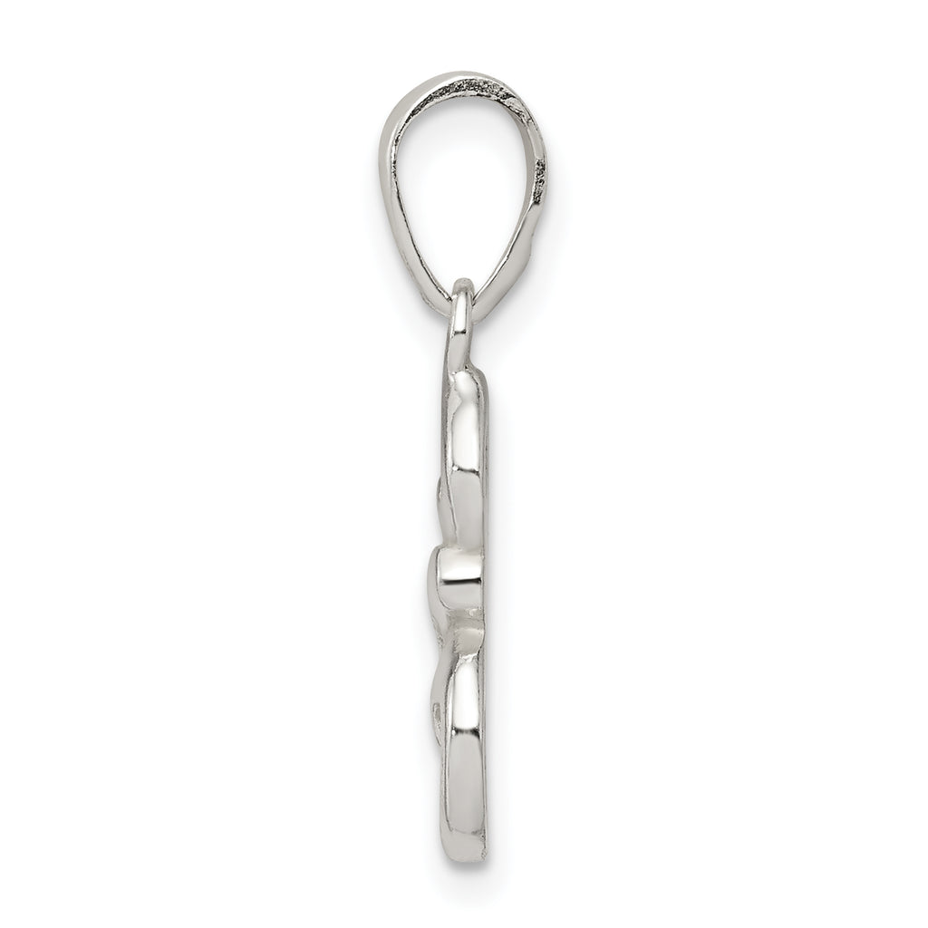 Sterling Silver 925 Initial E Pendant with Anti-Tarnish Finish