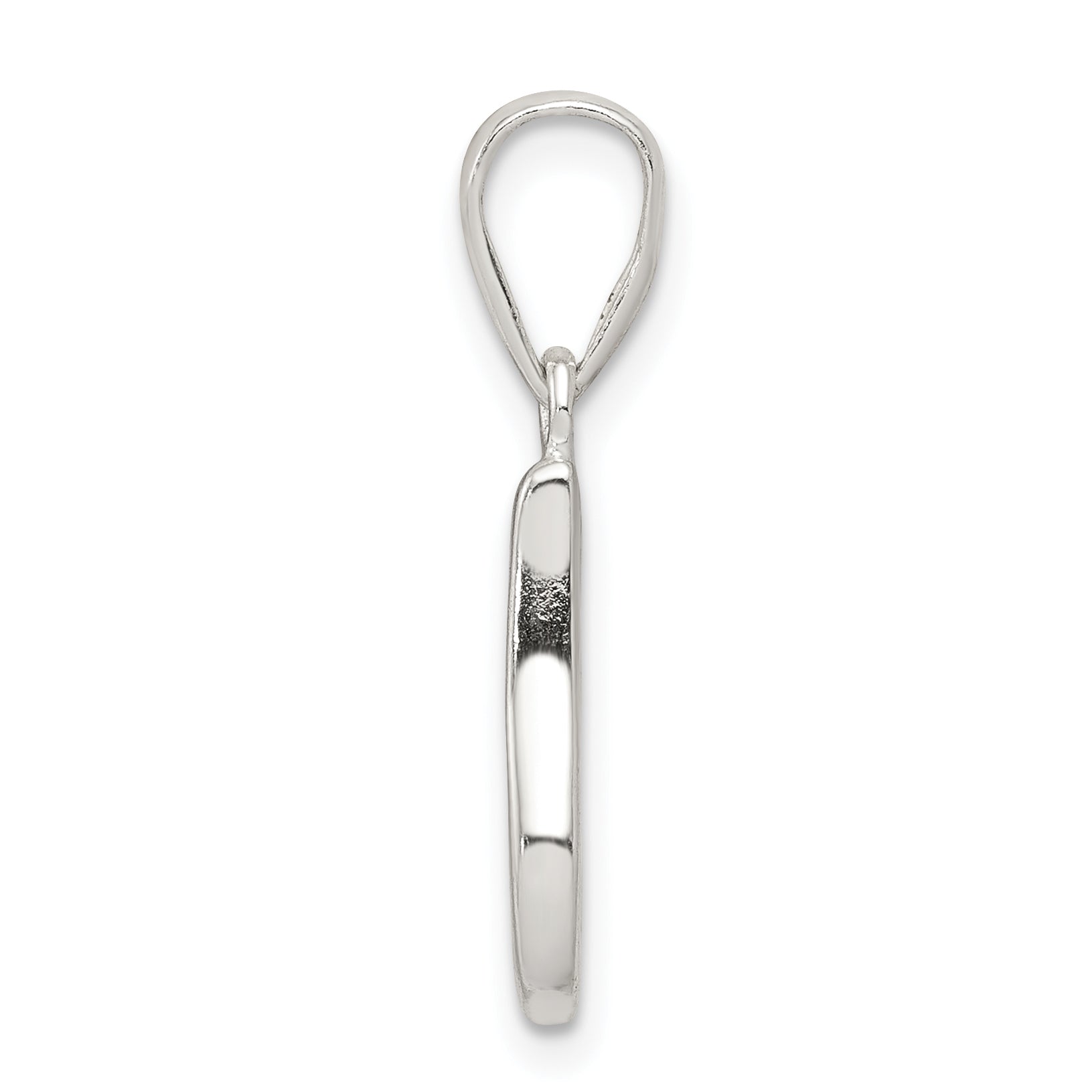 Sterling Silver 925 Initial I Pendant with Anti-Tarnish Solid Design Secondary image