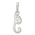 Sterling Silver 925 Initial I Pendant with Anti-Tarnish Solid Design