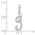 Sterling Silver 925 Initial I Pendant with Anti-Tarnish Solid Design