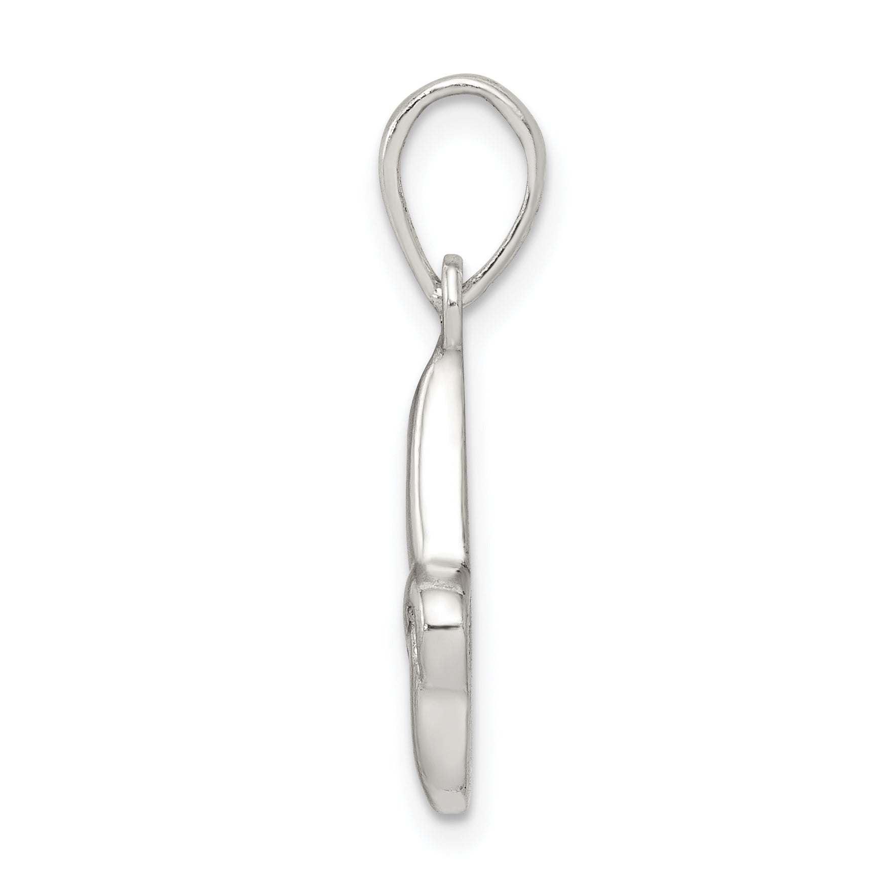 Sterling Silver 925 Initial J Pendant with Anti-Tarnish Coating Secondary image