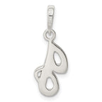 Sterling Silver 925 Initial J Pendant with Anti-Tarnish Coating