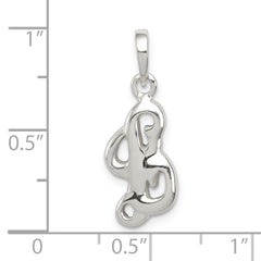 Sterling Silver 925 Initial L Pendant Anti-Tarnish Solid Elegance