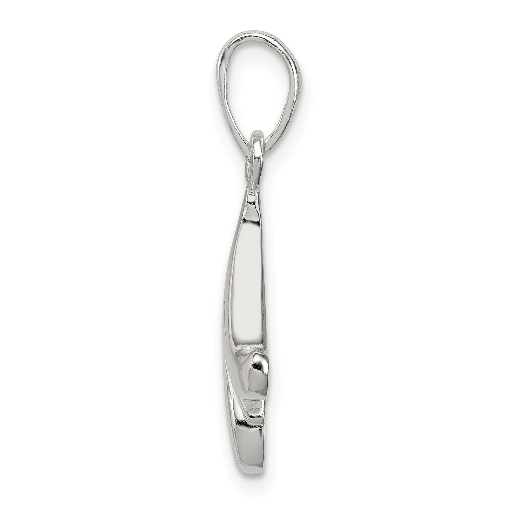 Sterling Silver 925 Initial M Pendant with Anti-Tarnish Coating