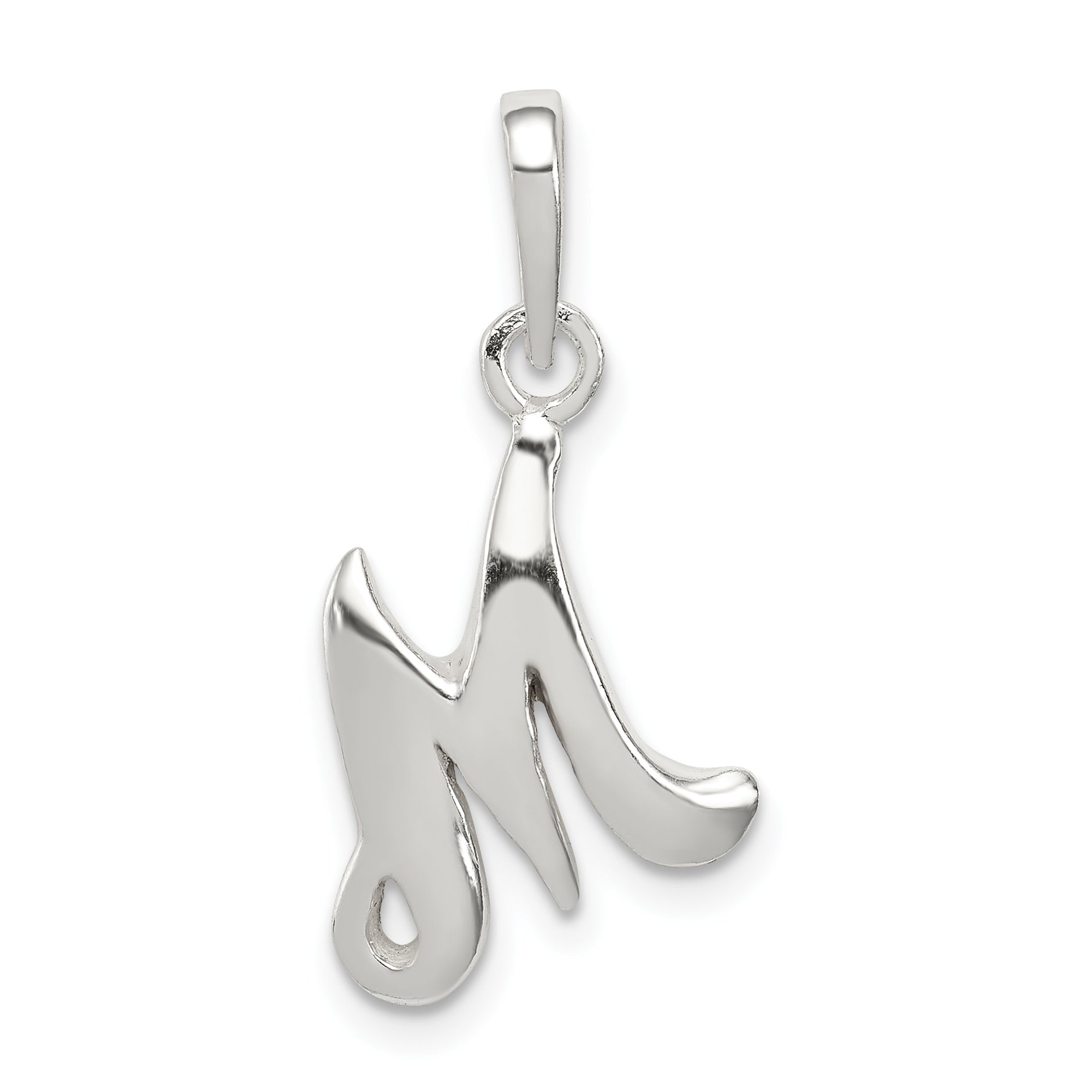 Sterling Silver Letter M Initial Pendant