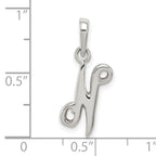Sophia Jewelers Sterling Silver N Pendant with Anti-Tarnish Finish