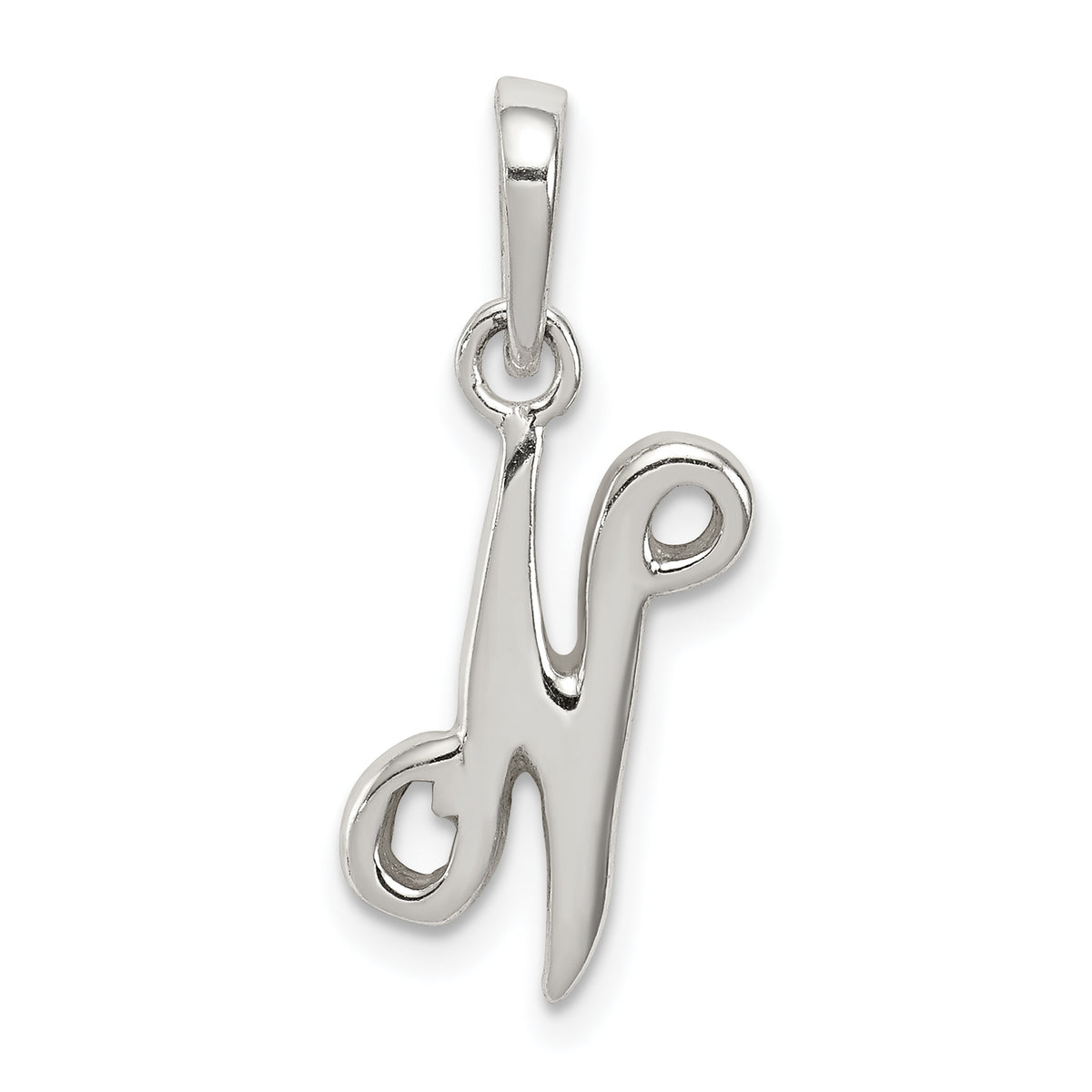 Sterling Silver Letter N Initial Pendant